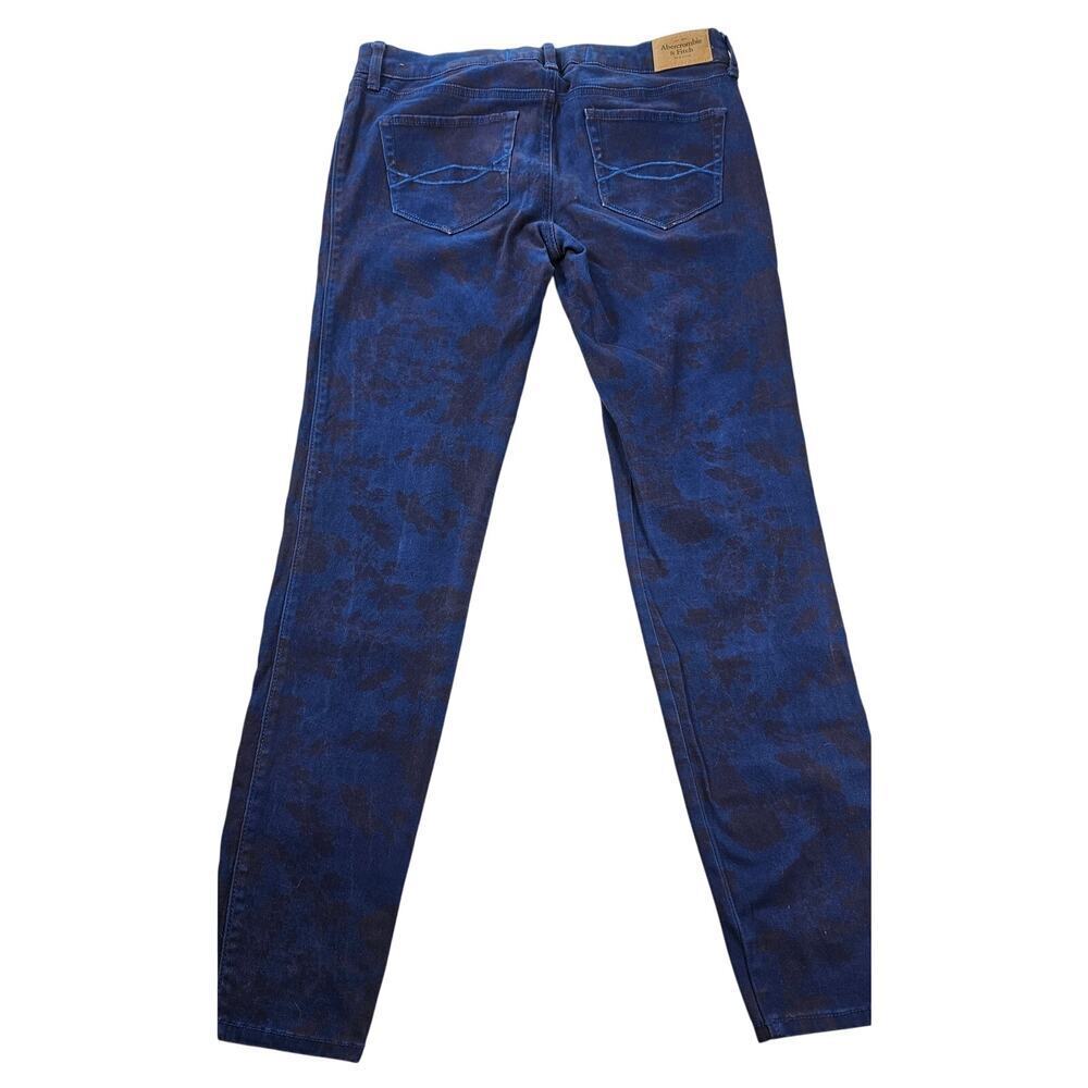 abercrombie and fitch size 2 W26 Blue Purple paint brush y2k retro fun jeans